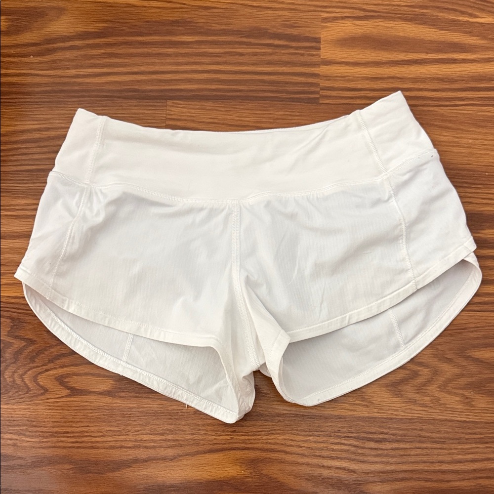 Lululemon Athletica White Speed Up Shorts